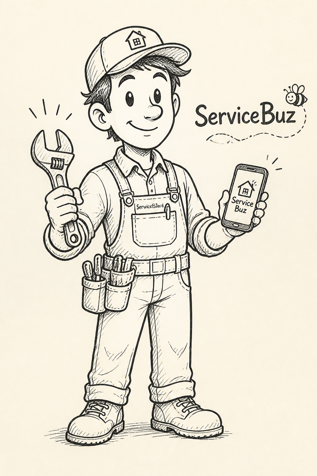 ServiceBuz mascot doodle